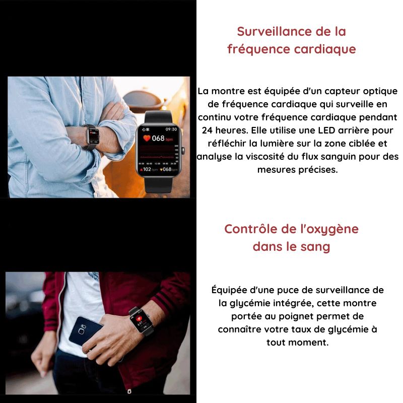 VitalTrack™ - Montre Connectée Tendance Bluetooth