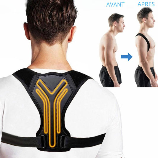 PostureFix® - Ceinture Correctrice de Posture Réglable pour le Soutien du Dos et des Épaules