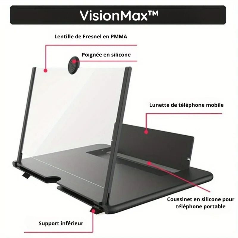 VisionMax™ - Amplificateur d'Ecran HD Maxi Format 12 Pouces