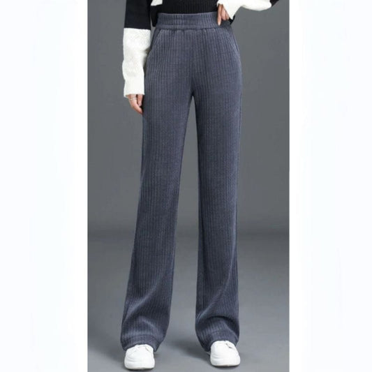 FlowStyle™ - Versatile and Simple Velour-Effect Chenille Trousers